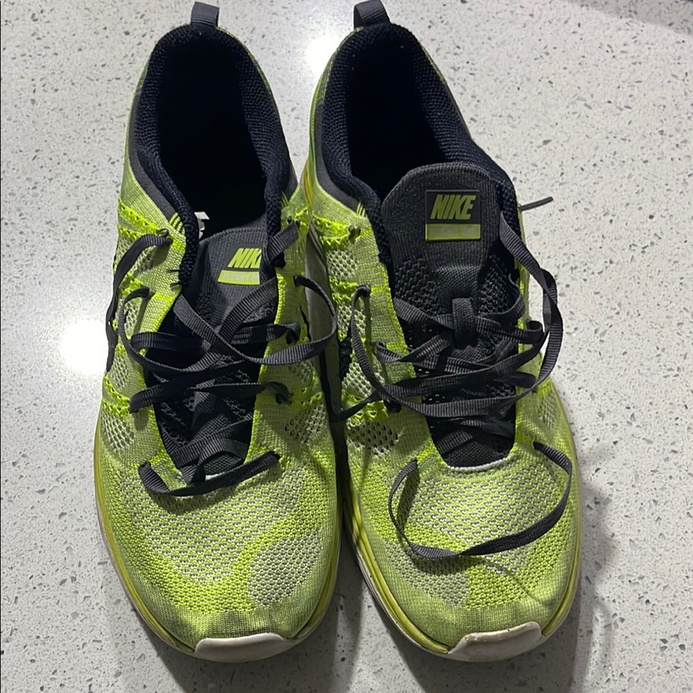 Nike Flyknit One Lunar+ 1 Volt Black 554887-705 Men's Shoes